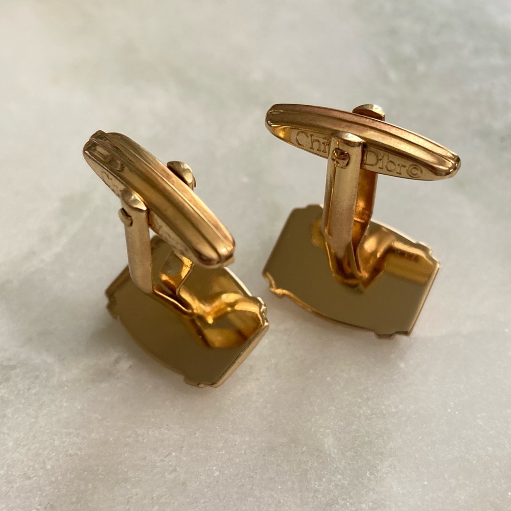Auth Dior Vintage Crystal Cuff Links - Picture 5 of 6